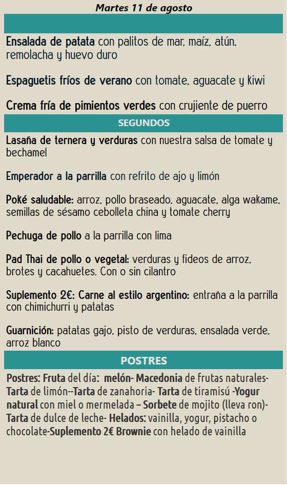 Menú del Día de Con 2 Fogones